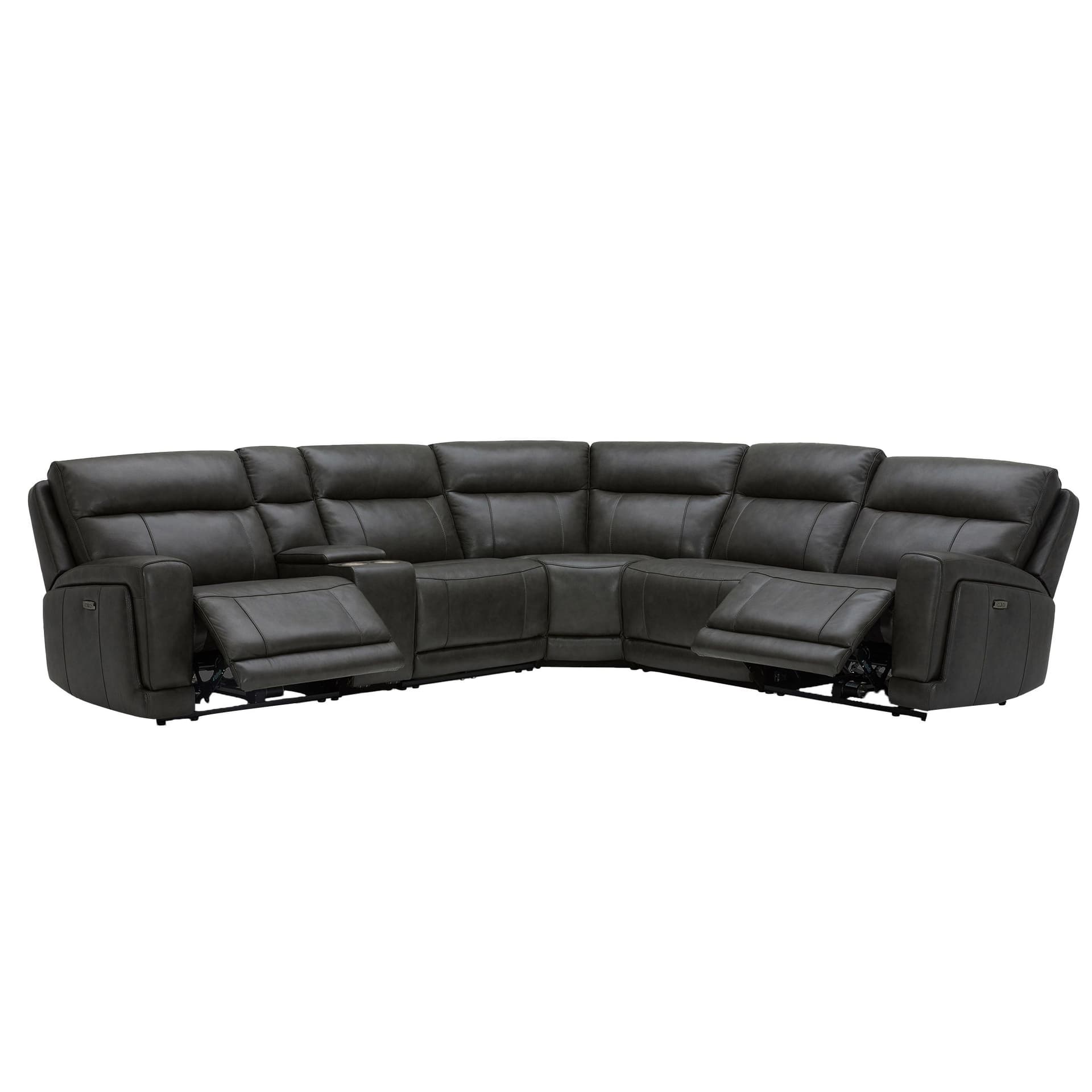 Lauretta 6-piece Leather Power Reclining Sectional with Power Headrests image 2