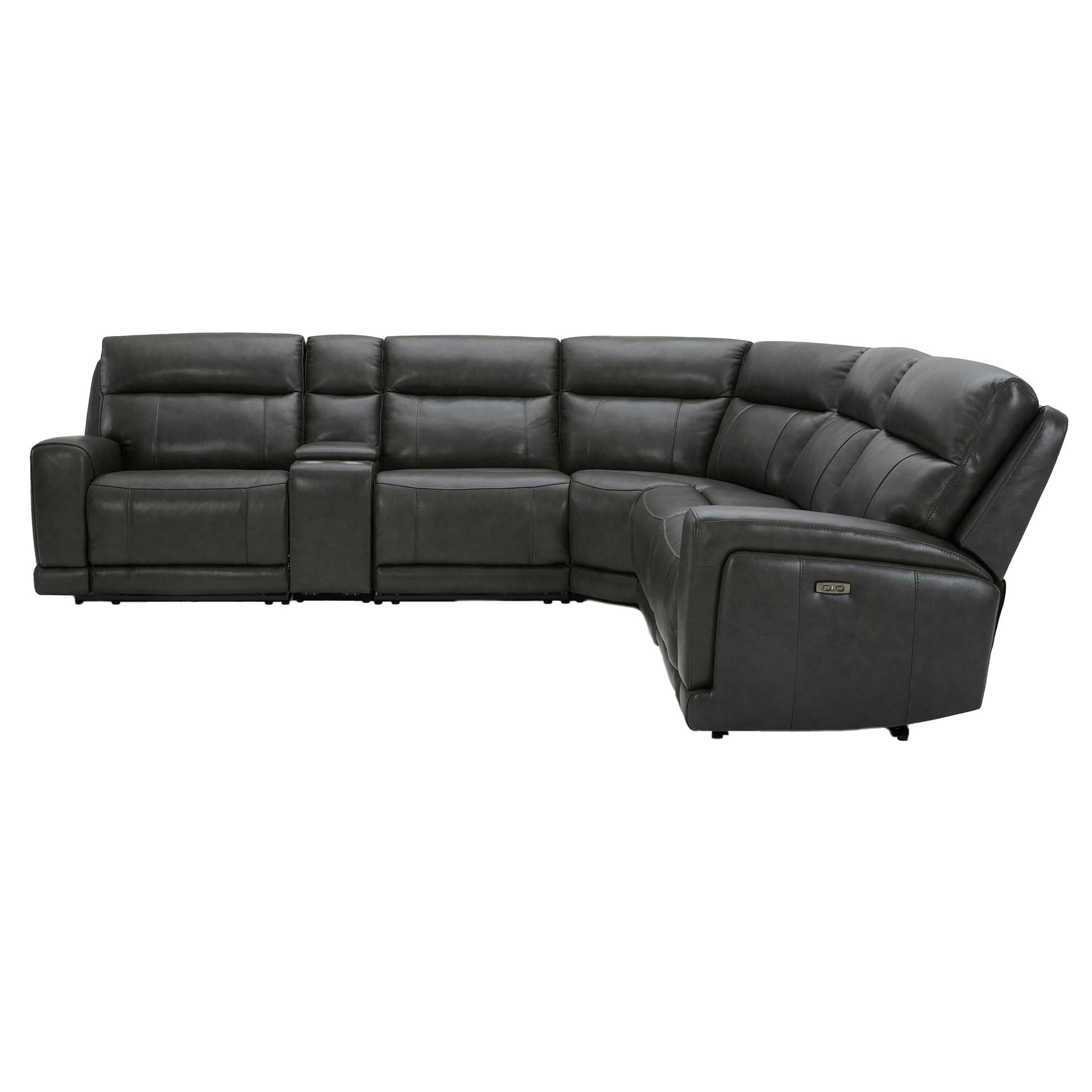 Lauretta 6-piece Leather Power Reclining Sectional with Power Headrests image 3