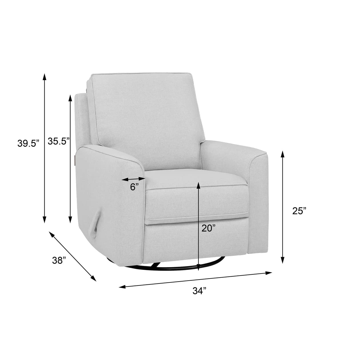 True Innovations Paxley Fabric Swivel Glider Recliner image 2
