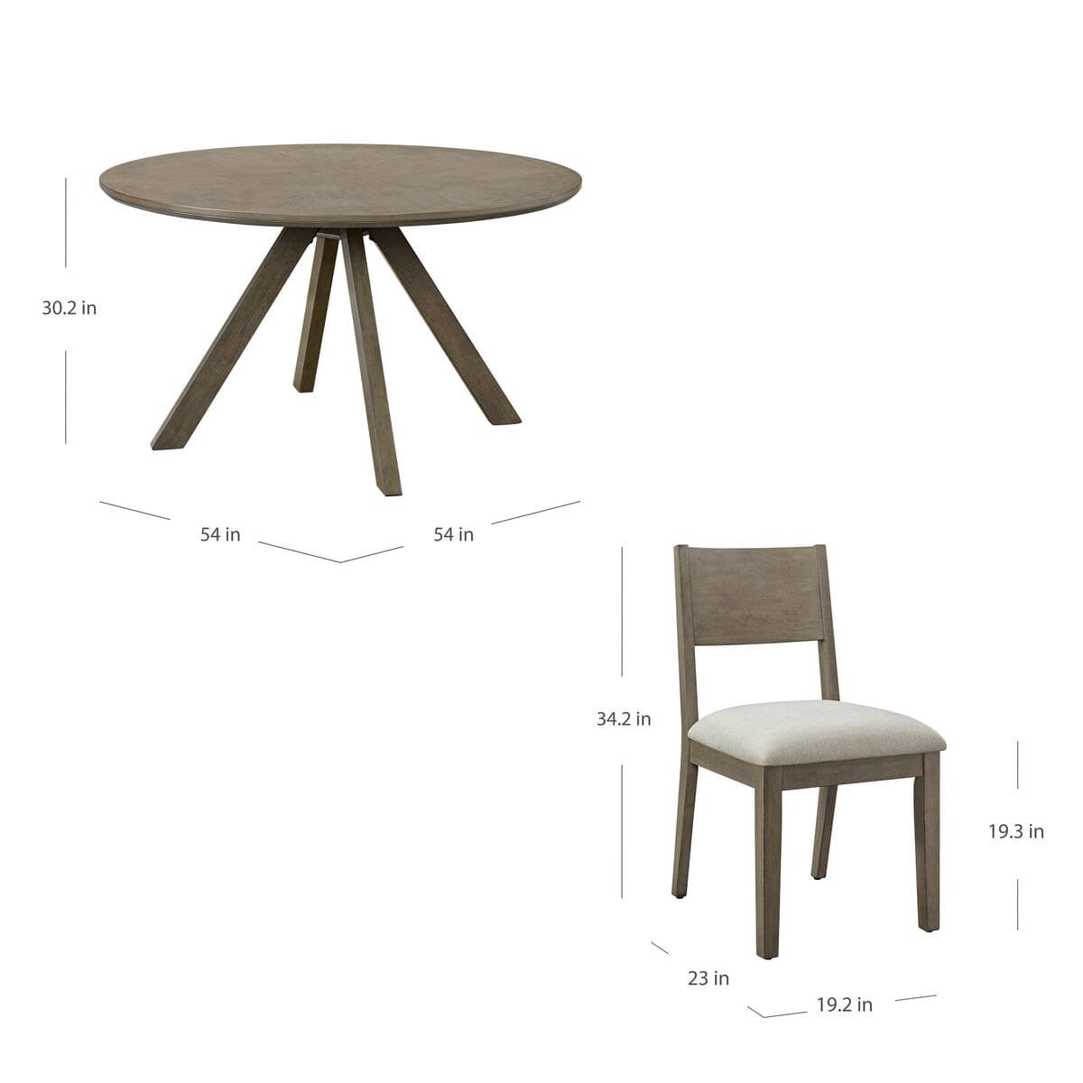 Gavin Lane 54" Round Dining Table and 4 Chairs image 2