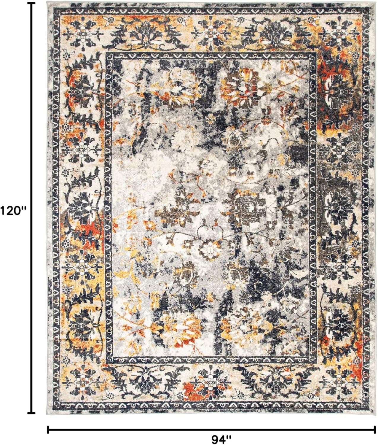 Superior Azusa Indoor Area Rug, Charcoal, 7' 10" x 10' image 2