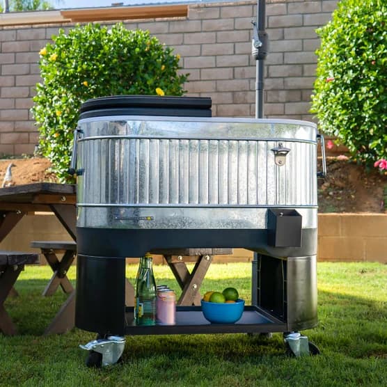 Permasteel 120-quart Galvanized Steel Rolling Cooler with Cover image 2