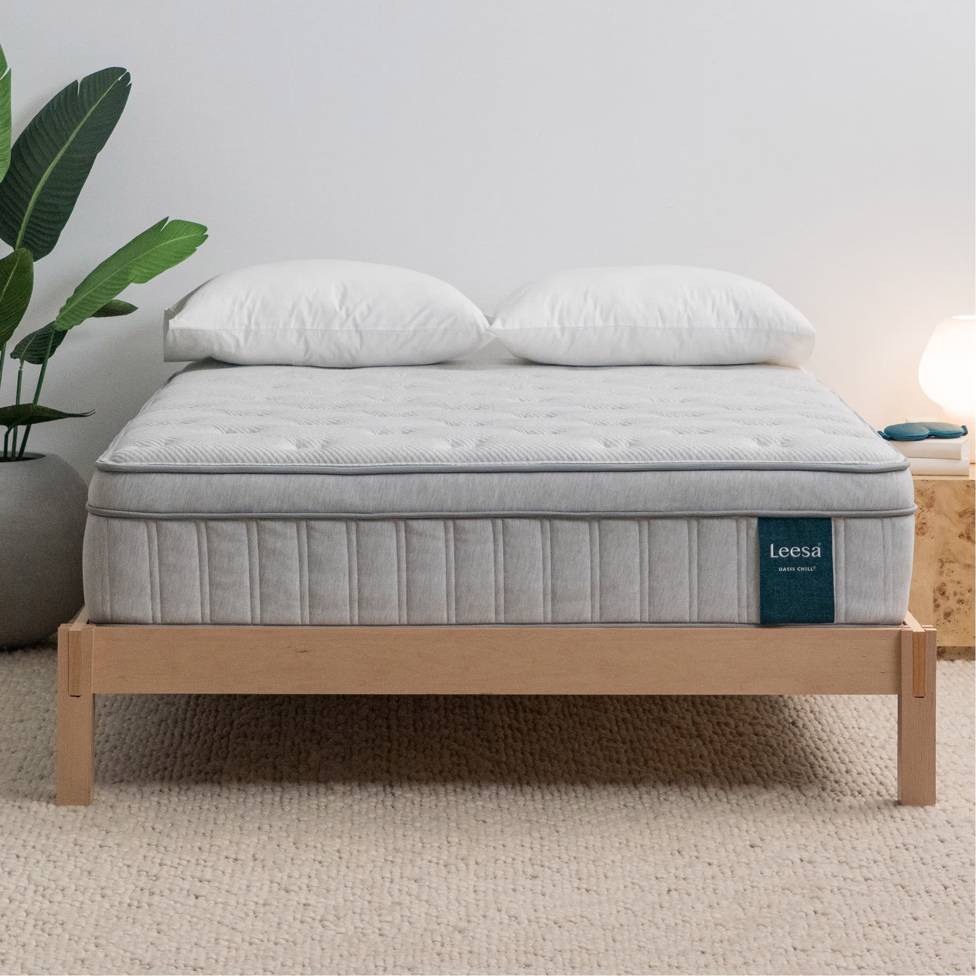 Leesa Oasis Chill 13.5" Euro Top Medium Firm Hybrid Mattress, Queen