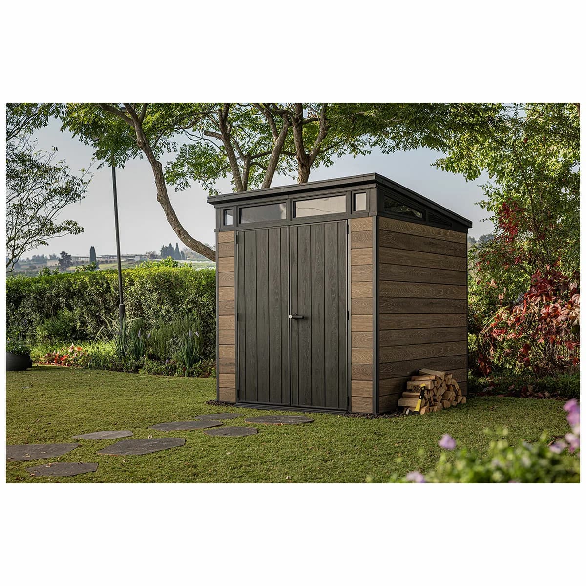 Keter DecoCoat 7x7 Premium Modern Outdoor Storage Shed