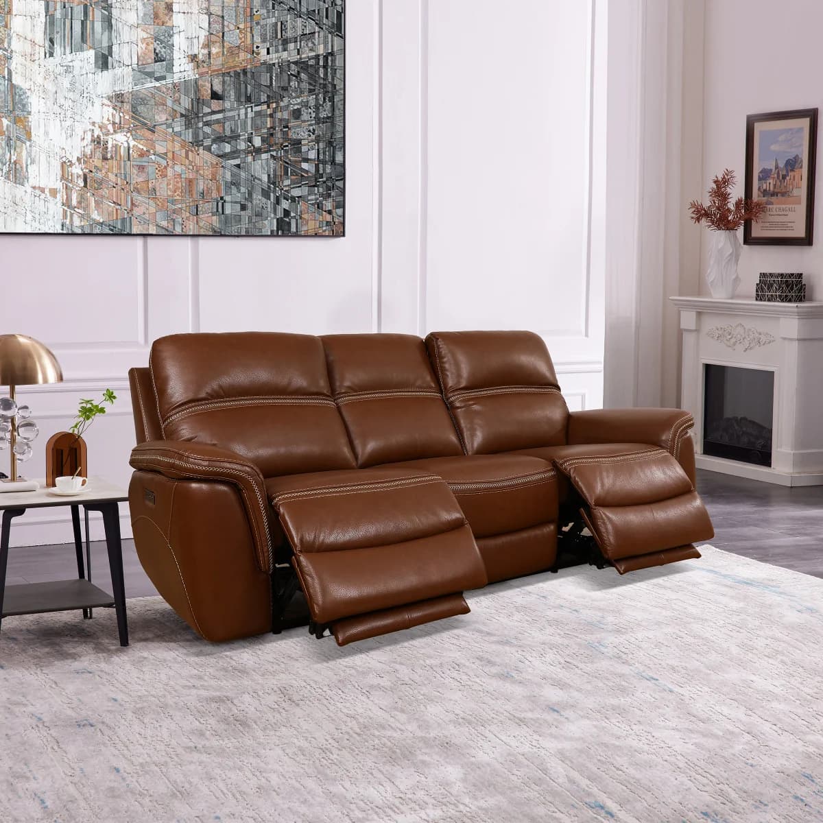 Oliver Leather Power Reclining Sofa with Power Headrests image 2
