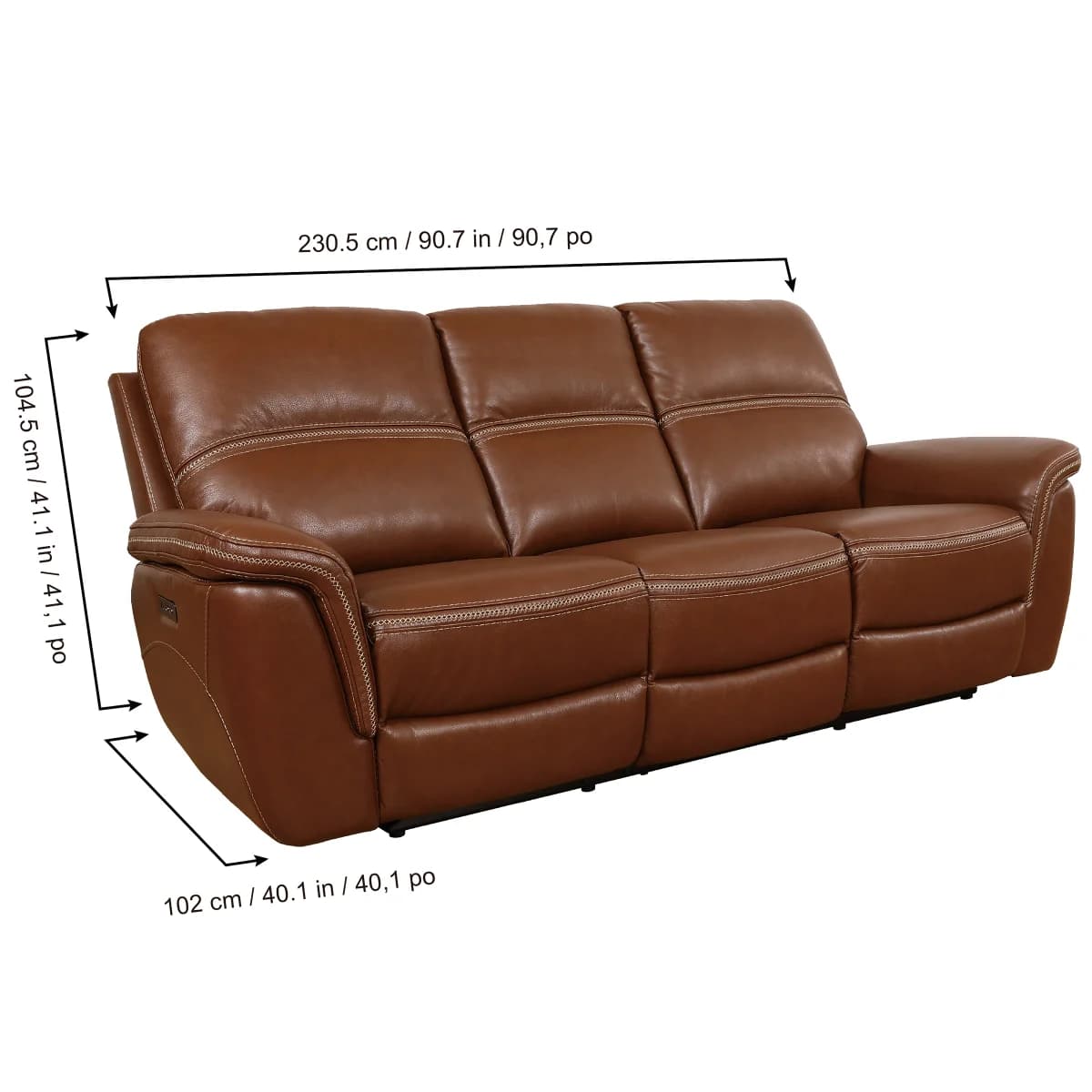 Oliver Leather Power Reclining Sofa with Power Headrests image 3