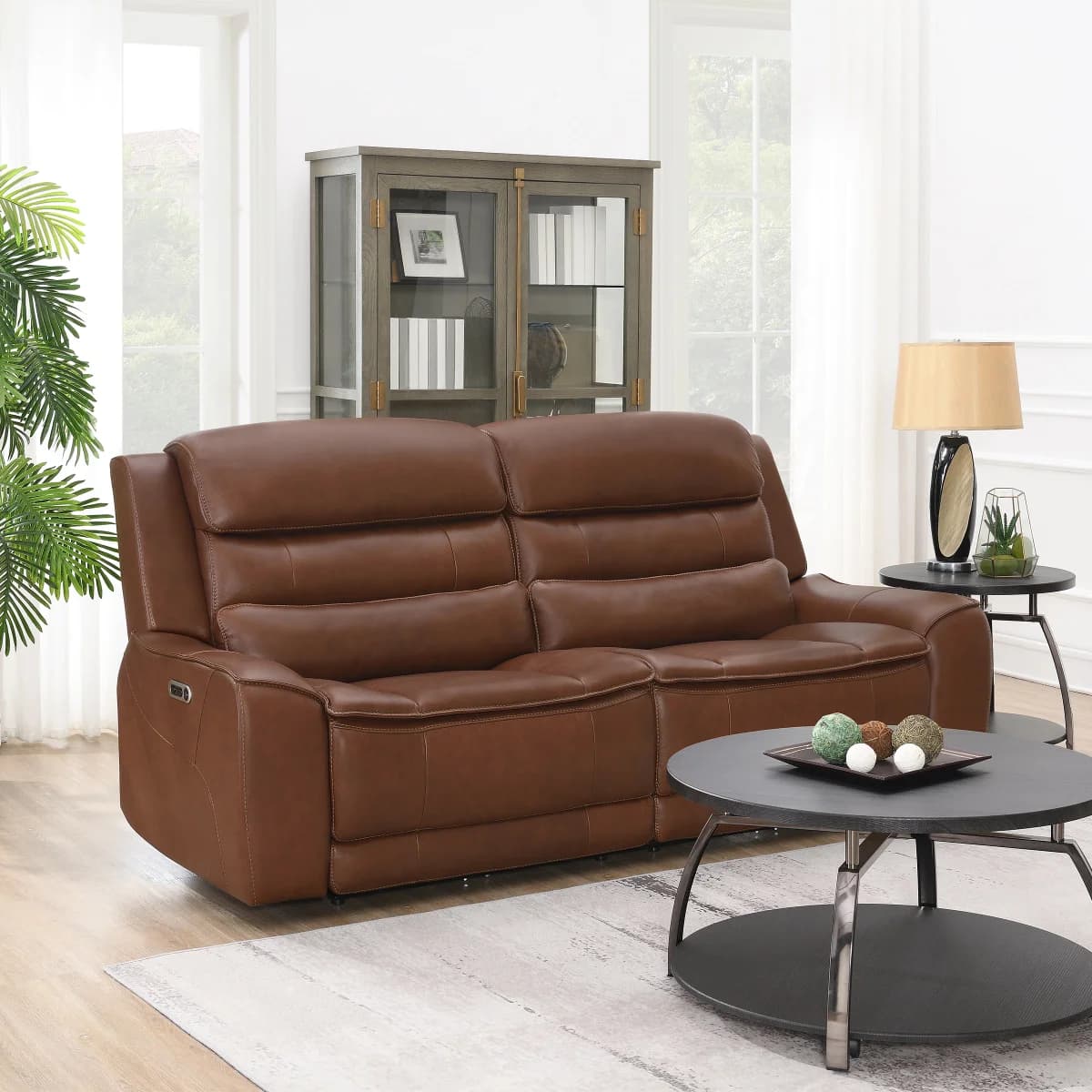 Oliver Leather Power Reclining Sofa with Power Headrests image 8