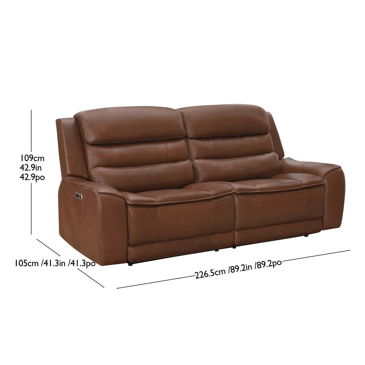 Oliver Leather Power Reclining Sofa with Power Headrests image 9