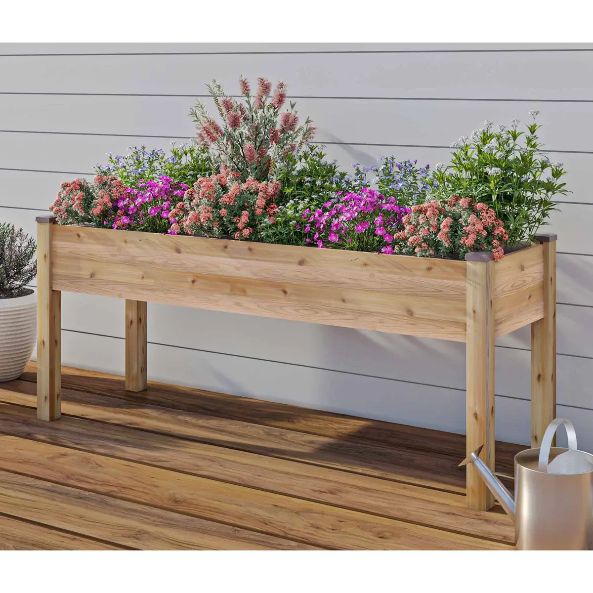 CedarCraft Elevated Cedar Planter in Tan image 2