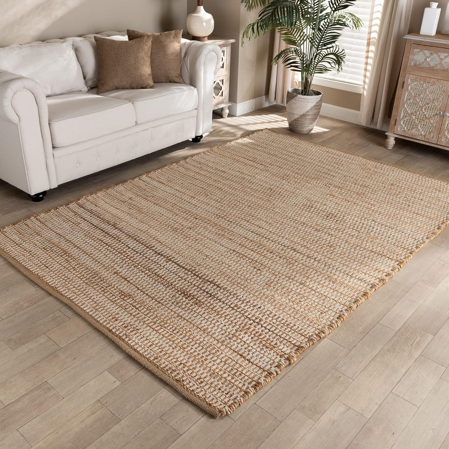 Baxton Studio Osage Modern and Contemporary Natural Handwoven Hemp Blend Area Rug image 2