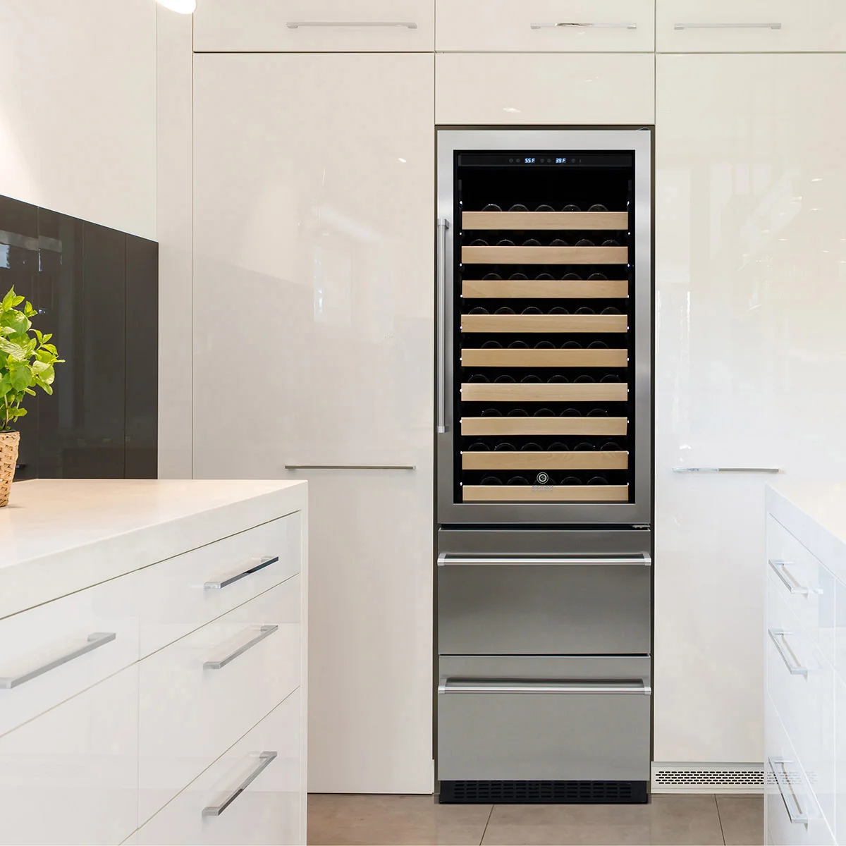 Vinotemp 108-Bottle Wine Cooler with Left Hinge (EL-BWC108SS-L)