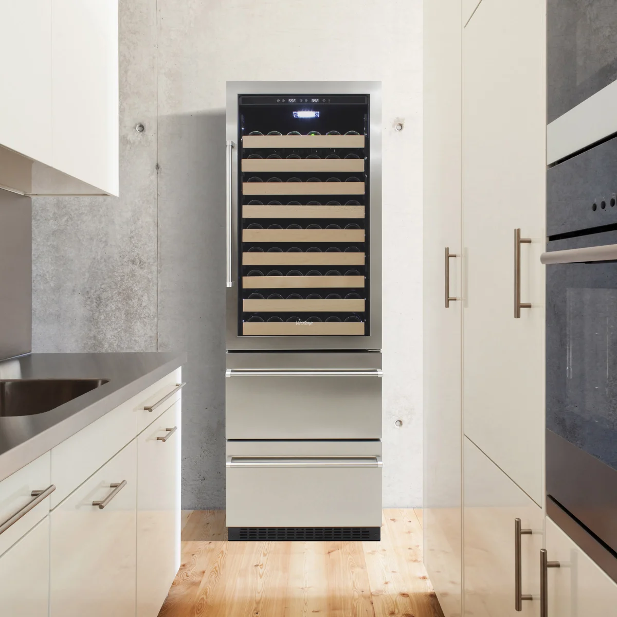 Vinotemp 108-Bottle Wine Cooler with Left Hinge (EL-BWC108SS-L)