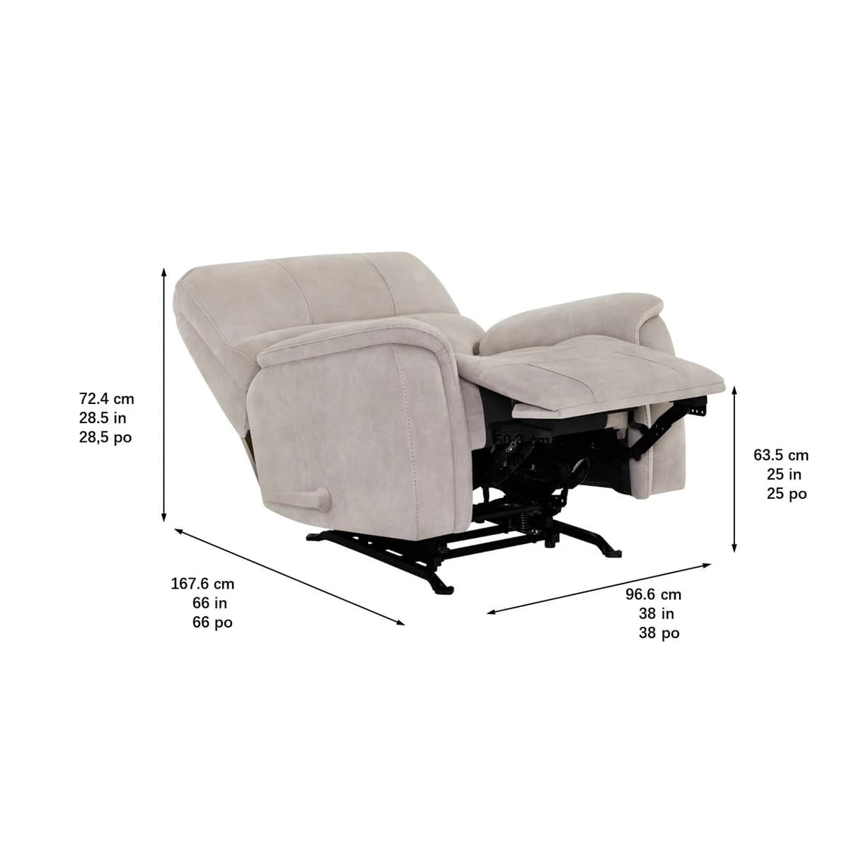 True Innovations Fabric Manual Rocker Recliner image 4