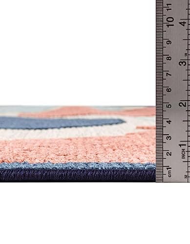 Unique Loom Belize Outdoor Collection Area Rug - Turneffe (7' 10" x 10' Rectangle, White/ Rust Red) image 2