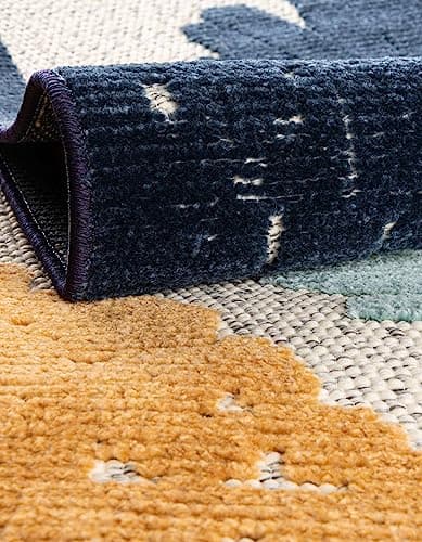 Unique Loom Belize Outdoor Collection Area Rug - Turneffe (7' 10" x 10' Rectangle, White/ Rust Red) image 5