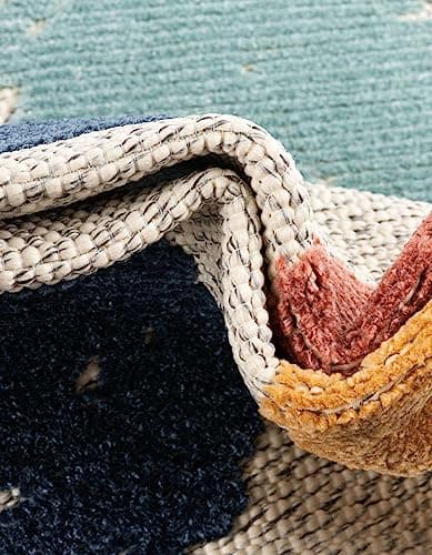 Unique Loom Belize Outdoor Collection Area Rug - Turneffe (7' 10" x 10' Rectangle, White/ Rust Red) image 6
