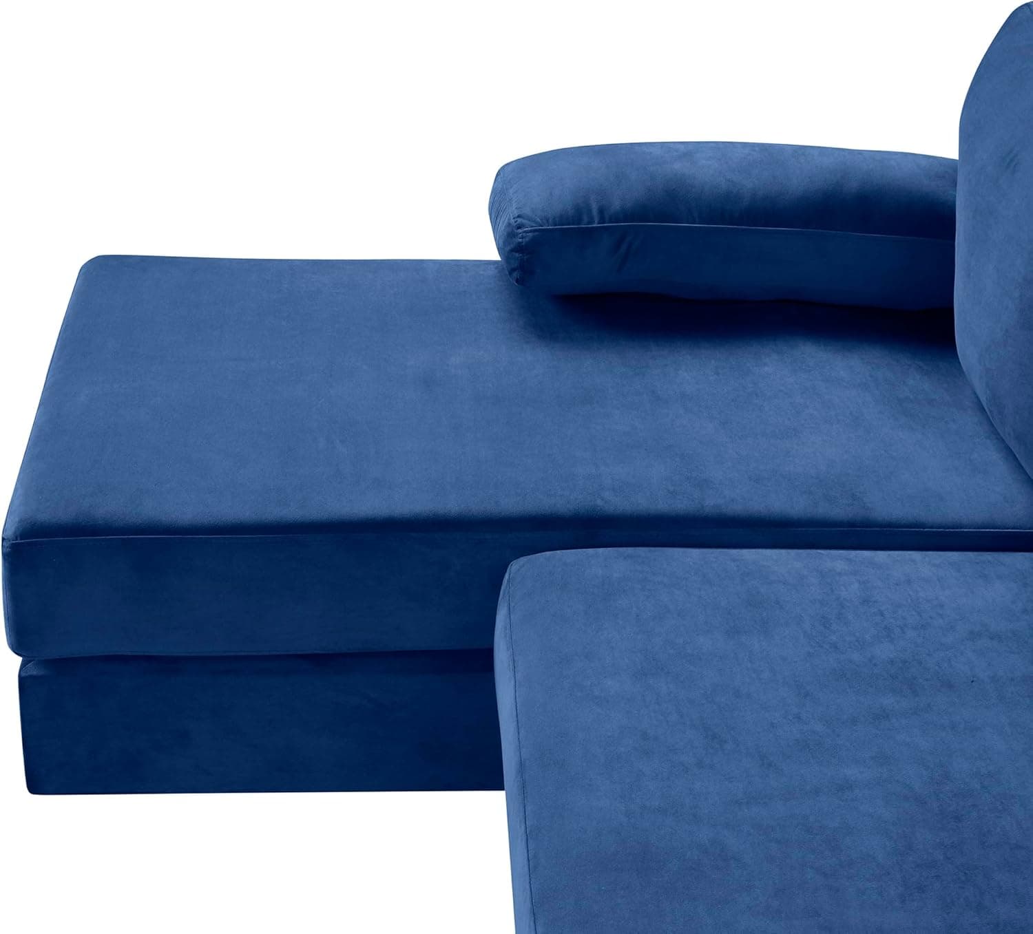 Casa Andrea Milano Modern Velvet Fabric Sectional Sofa, L-Shape Couch with Extra Wide Chaise Lounge image 7