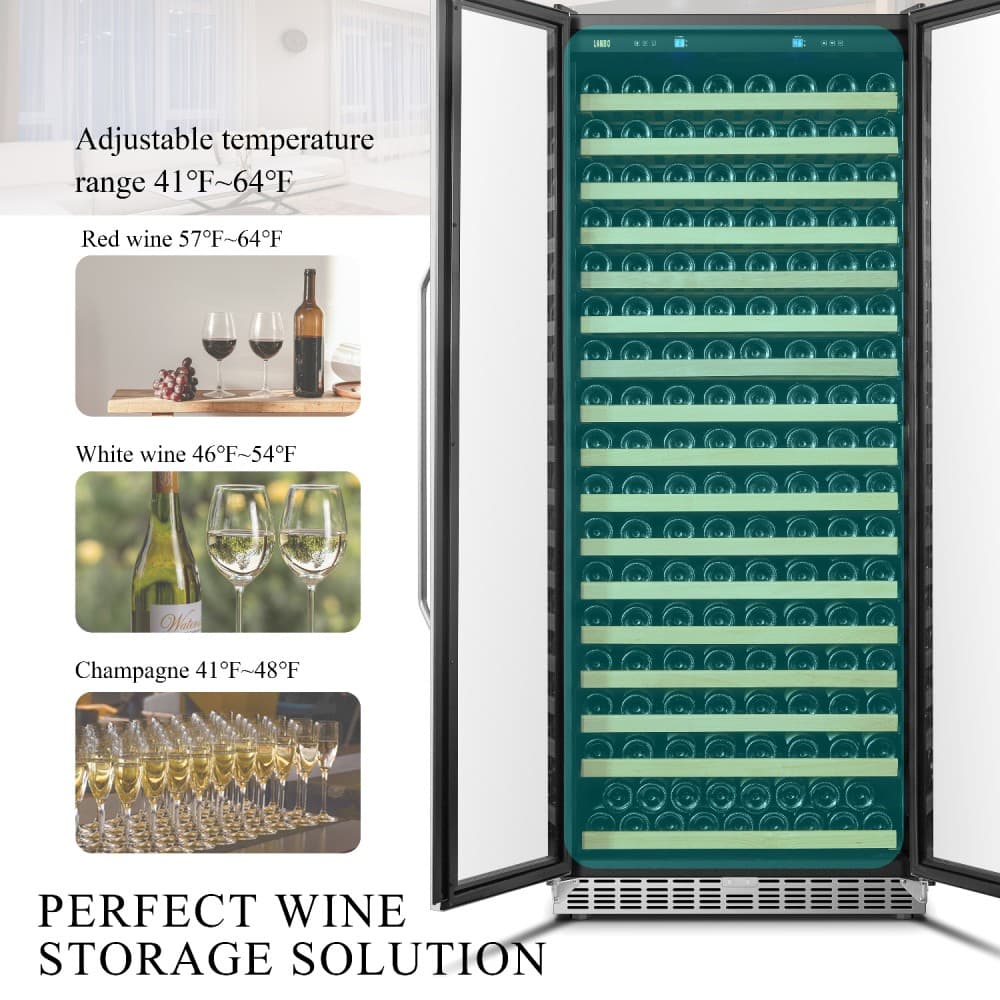 Lanbo 257-Bottle Single Zone Dual Door Wine Cooler  image 10