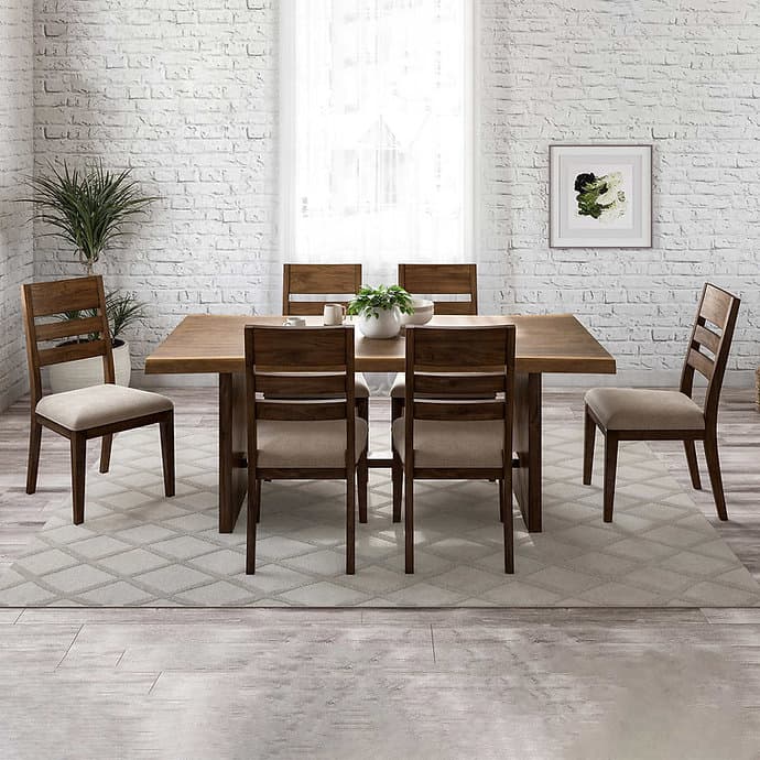 Pike & Main Whitley 7 piece Live Edge Dining Table Set