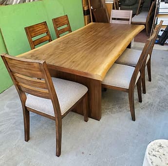 Pike & Main Whitley 7 piece Live Edge Dining Table Set image 2