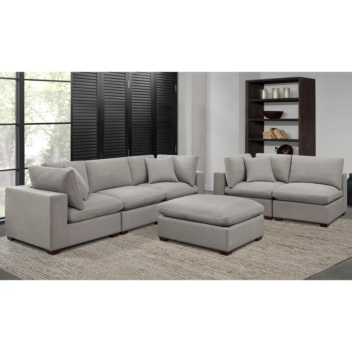 Thomasville Lowell 6-piece Modular Sectional, Light Gray image 2