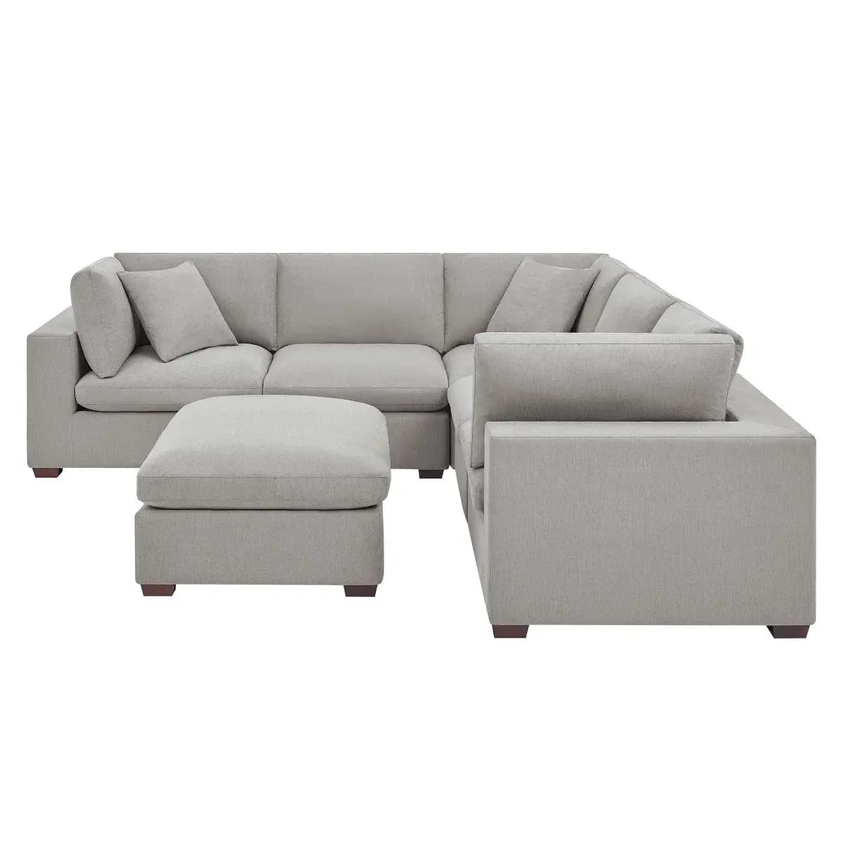 Thomasville Lowell 6-piece Modular Sectional, Light Gray image 3