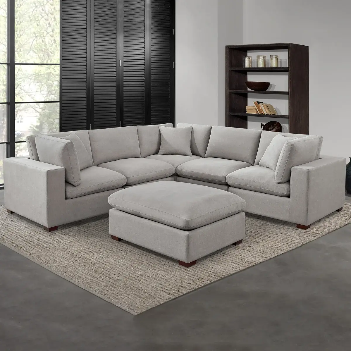 Thomasville Lowell 6-piece Modular Sectional, Light Gray image 6