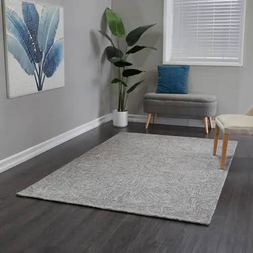 Deco 79 Wool Geometric Handmade Area Rug, 5' x 8', Dark Gray