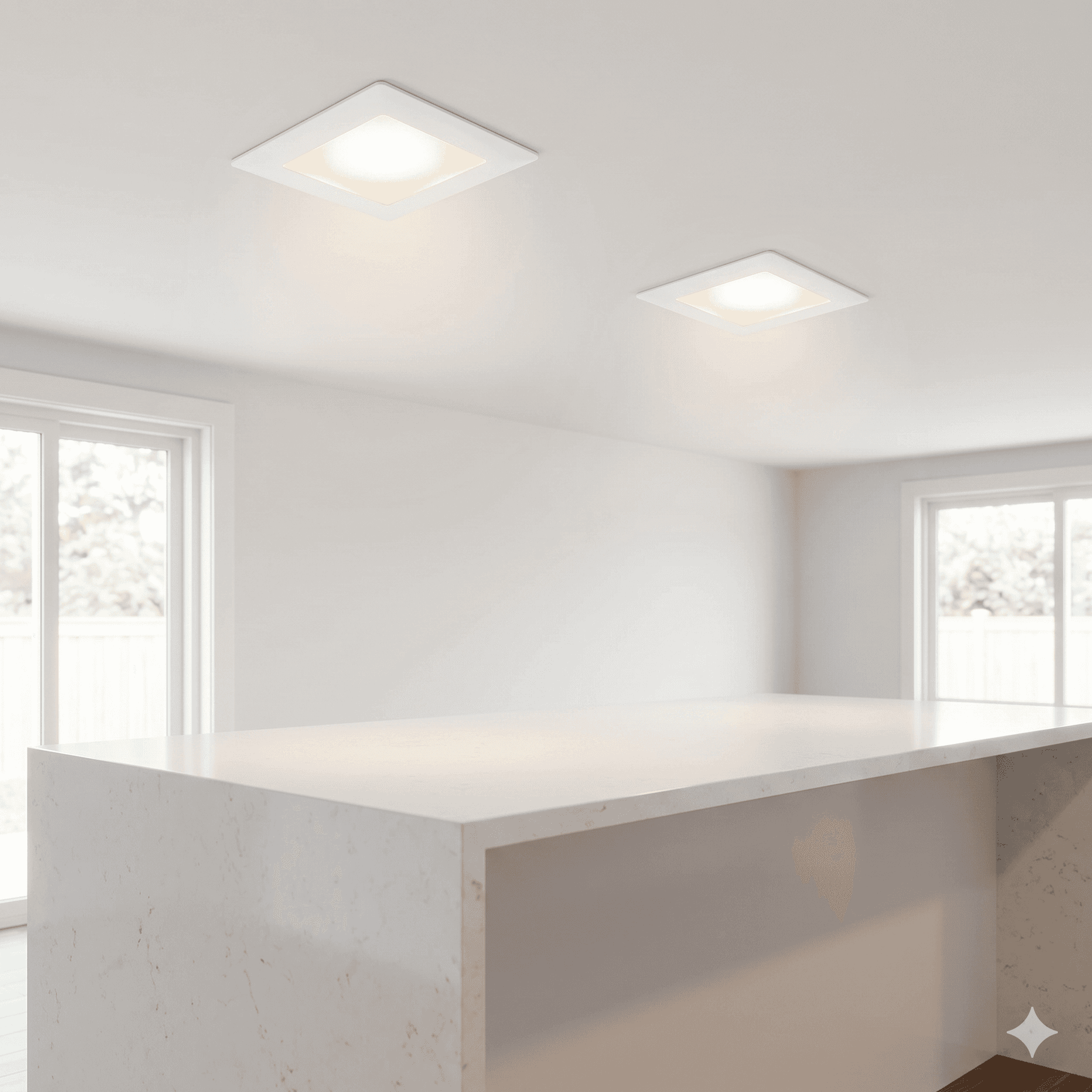 Halo Square Trim Albalite Lens Recessed Lightings in White