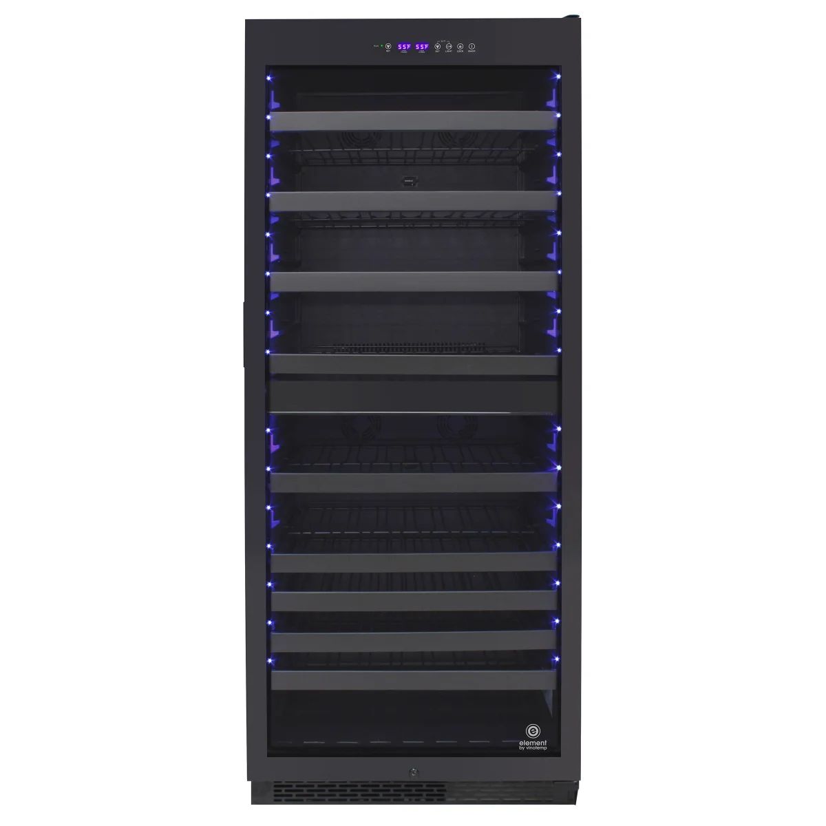 Vinotemp Connoisseur Series 23 in Black 270 Bottle Capacity Dual-Zone Wine Cooler