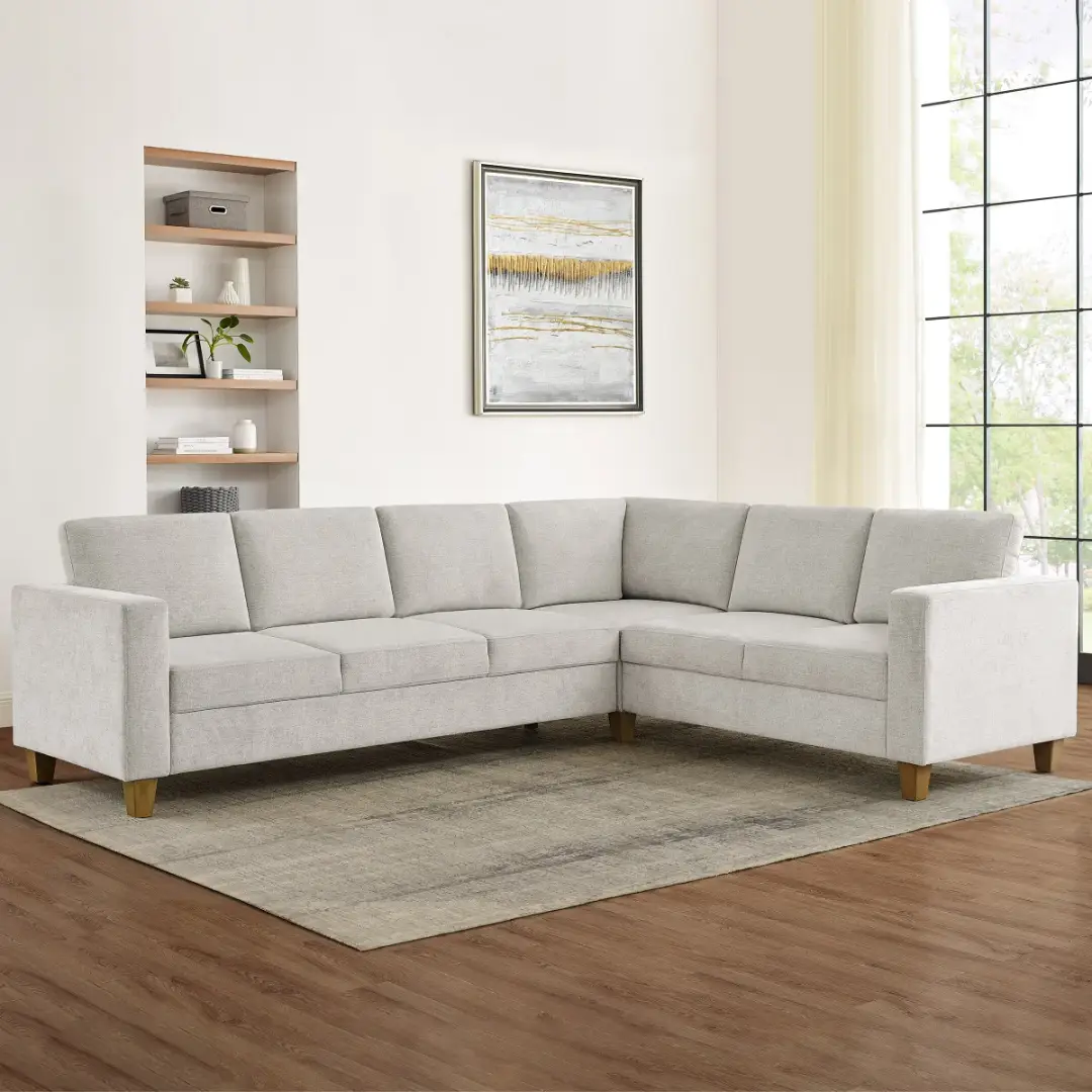 Thomasville Dillard Convertible Sleeper Sectional, Light Gray