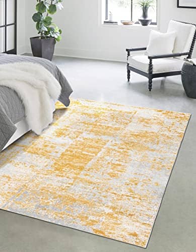 Unique Loom Finsbury Collection Area Rug - Elizabeth (6' 1" x 9' Rectangle, Yellow/ Ivory)