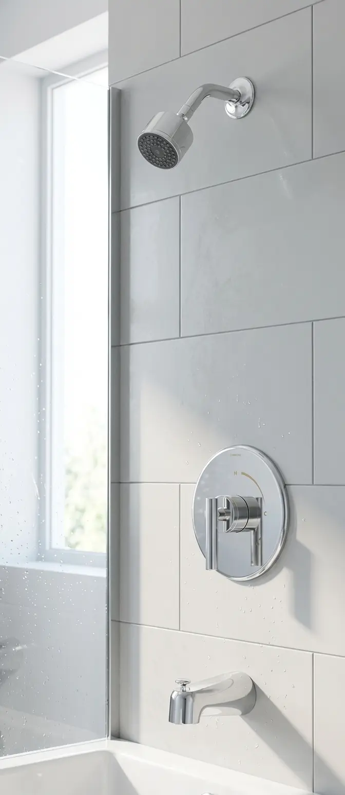 Dia Single Handle 1-Spray Tub & Shower Faucet Trim in Polished Chrome