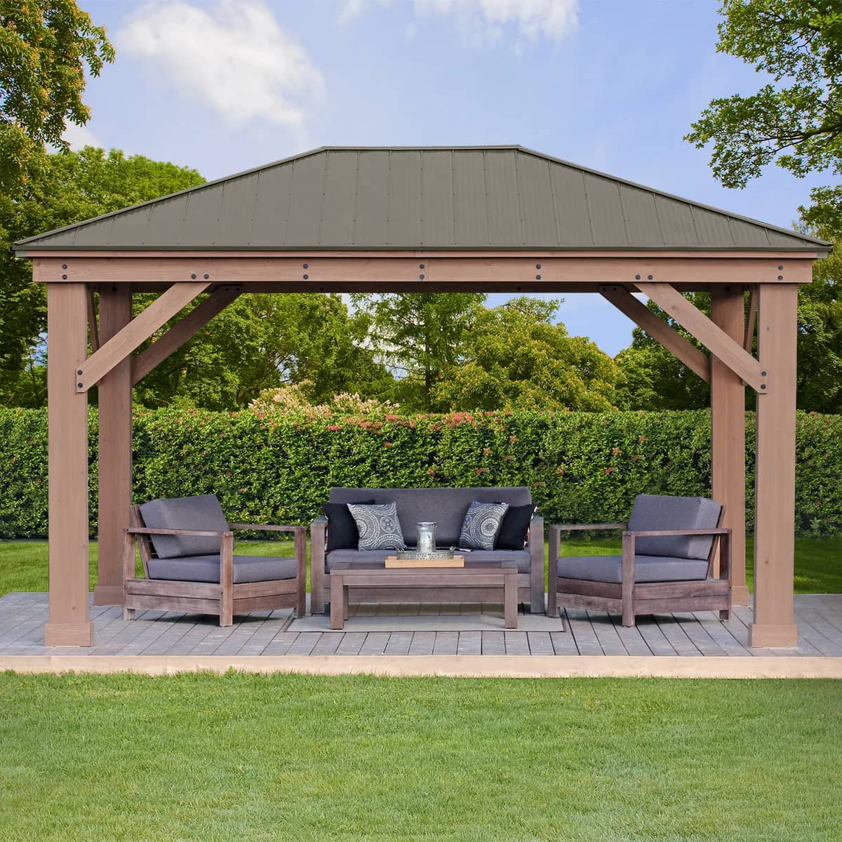 Yardistry 12' x 16' Gazebo with Aluminum Roof