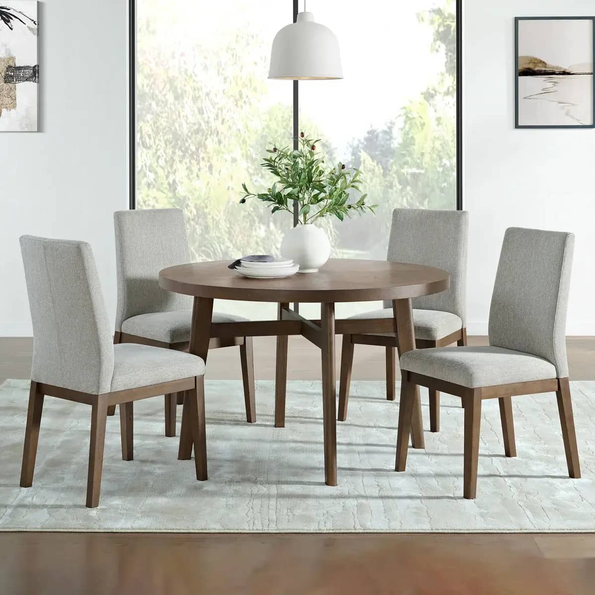 Brooklyn 48" Round Dining Table and 4 Chairs