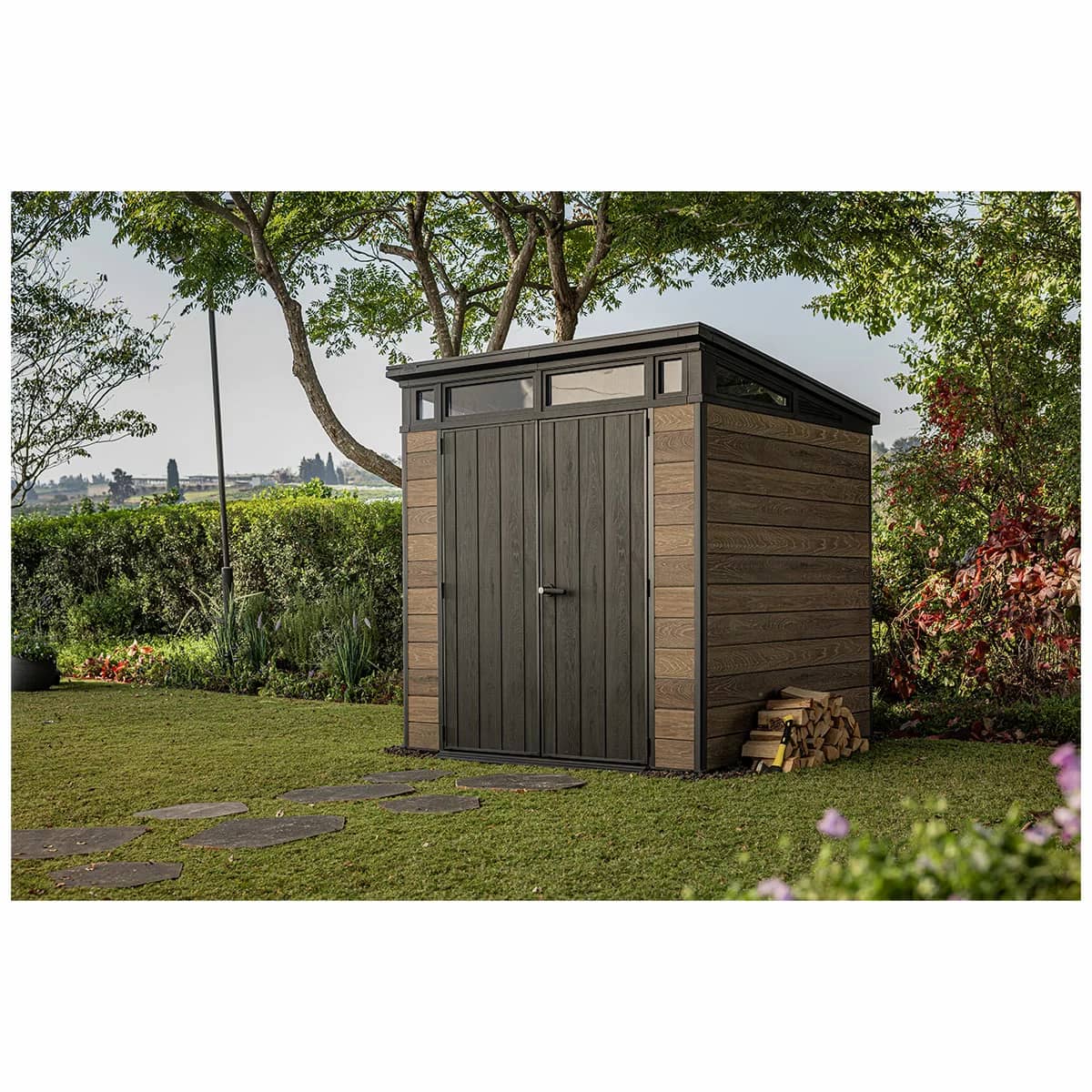 Keter DecoCoat 7x7 Premium Modern Outdoor Storage Shed