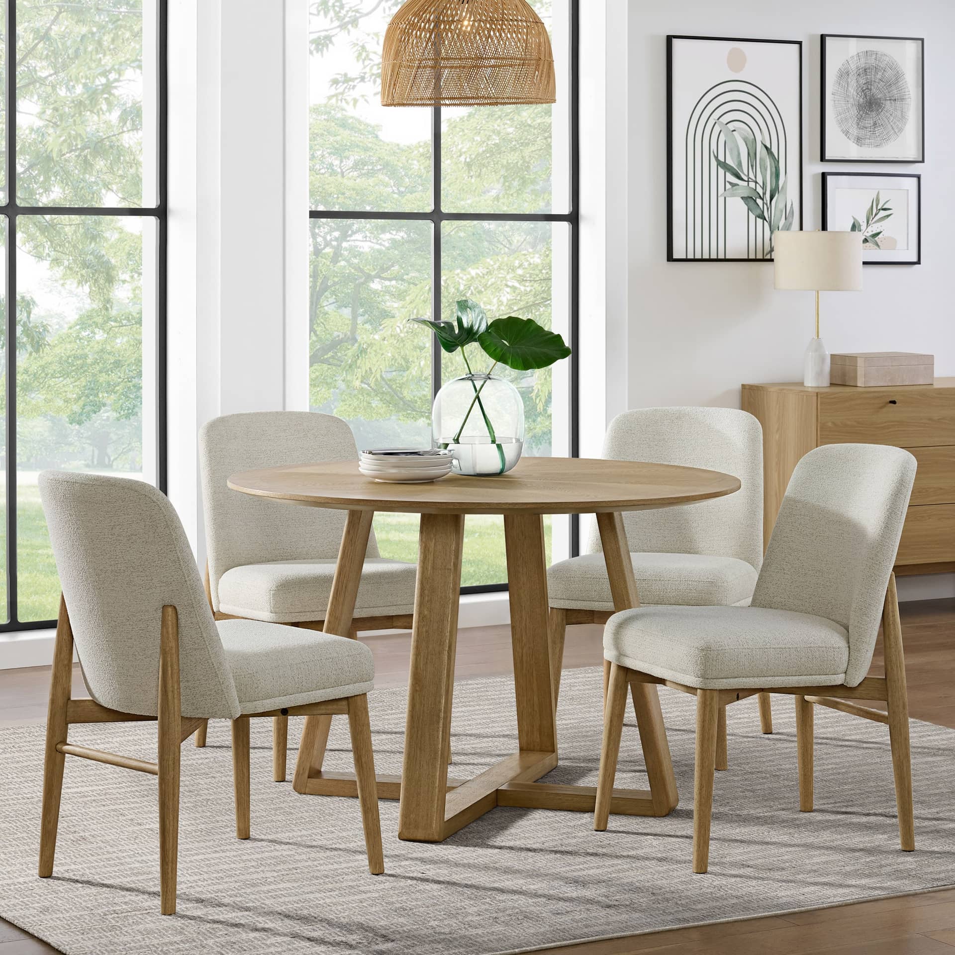 Florence 48” Round Dining Table and 4 Chairs