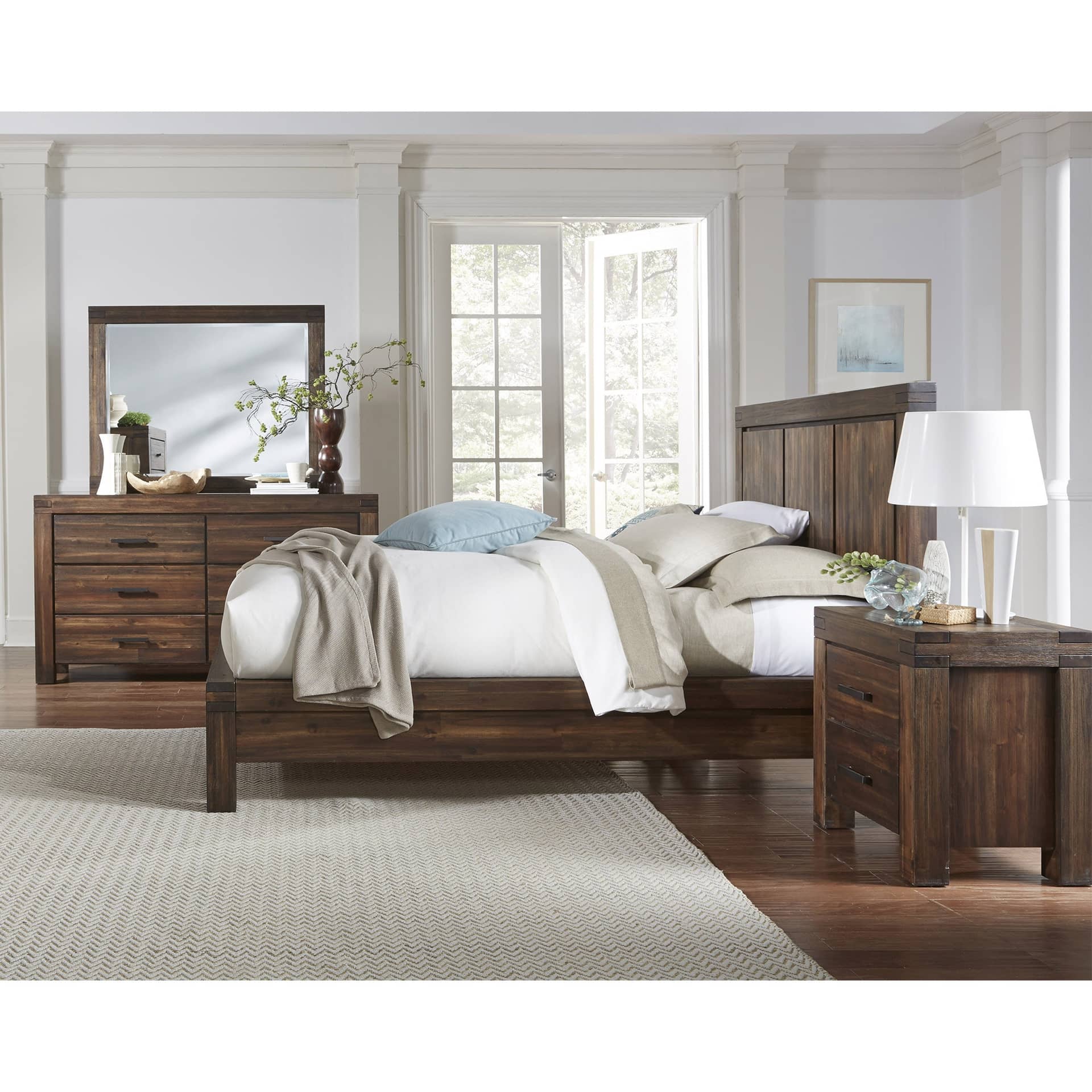 Mellina Queen Bedroom Collection in Brown, 5 Piece Set