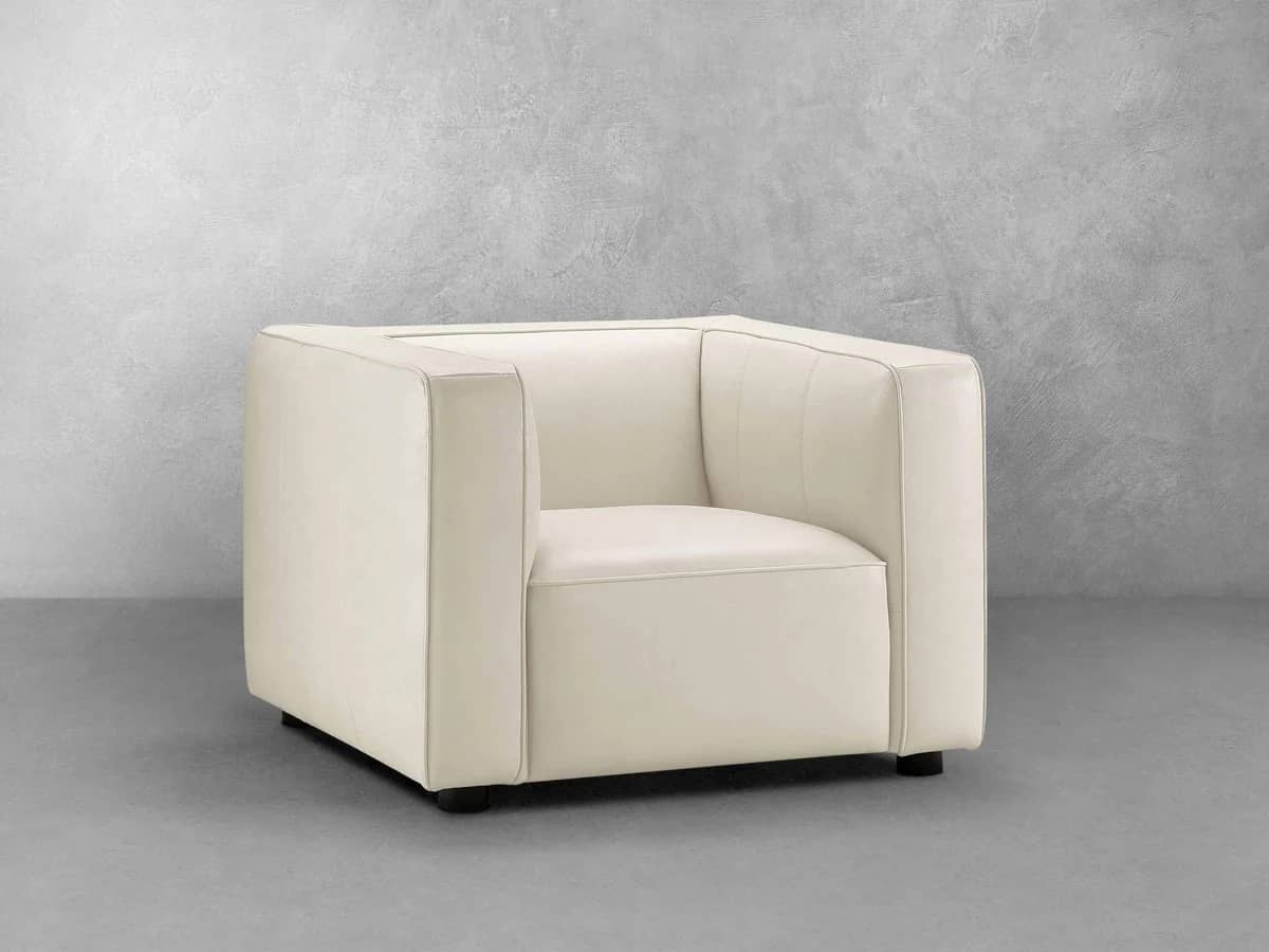 Brady Leather Chair — Ivory