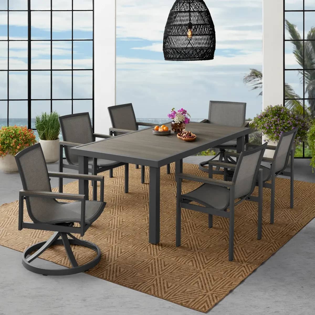 Agio Maricopa 7 Piece Sling Dining Set + Cover